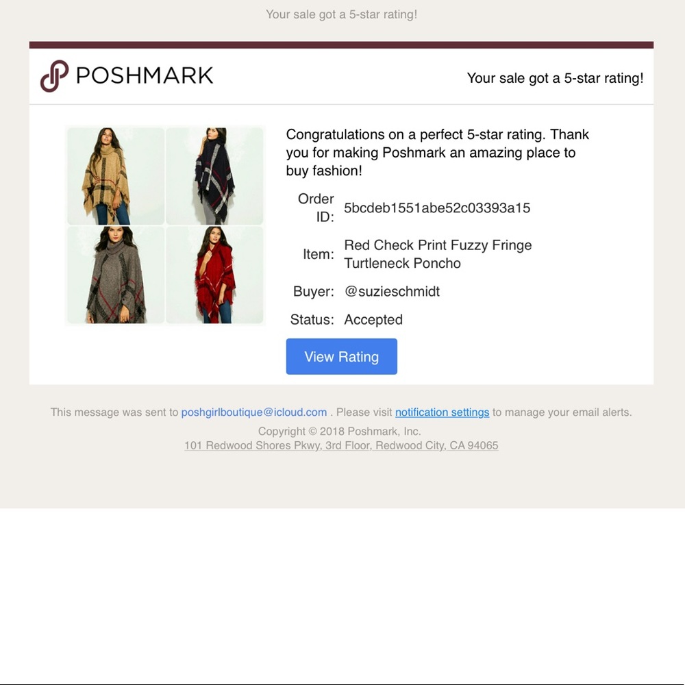 🆕ONESIZE Navy Blue Check Print 	Poncho Soft Fuzzy Turtleneck Burberry Print - Picture 5 of 5